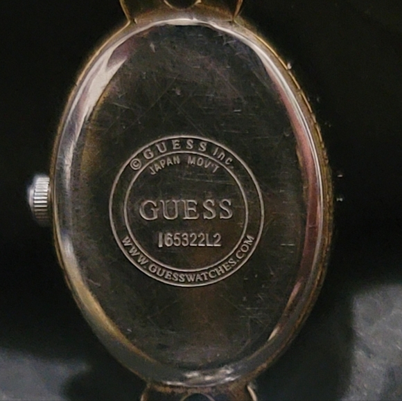 Vintage GUESS Two-tone Chain Link Bracelet Watch - Picture 2 of 6